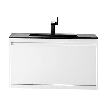 Milan 36" White Vanity and Charcoal Black Counter by JMV