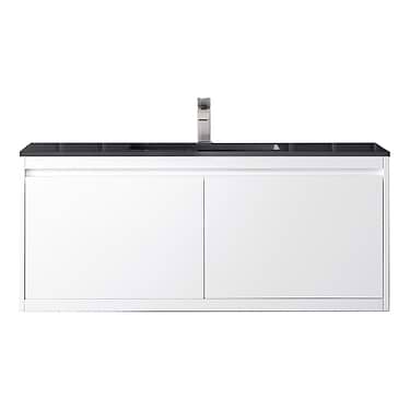 Milan 48" White Vanity and Charcoal Black Counter by JMV