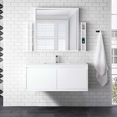 Milan 48" White Vanity and Glossy White Counter by JMV