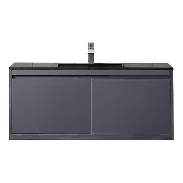 Milan 48" Modern Gray Vanity and Charcoal Black Counter by JMV