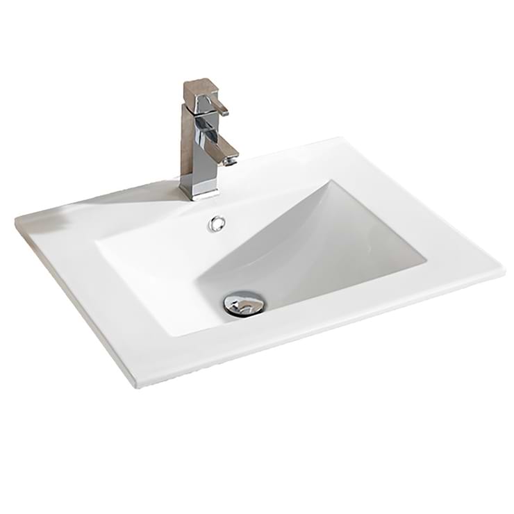 Amani 24" Classic Gray Single Vanity with White Integrated Top