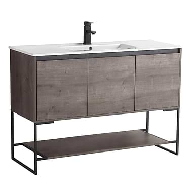 Amani 48" Classic Gray Single Vanity with White Integrated Top