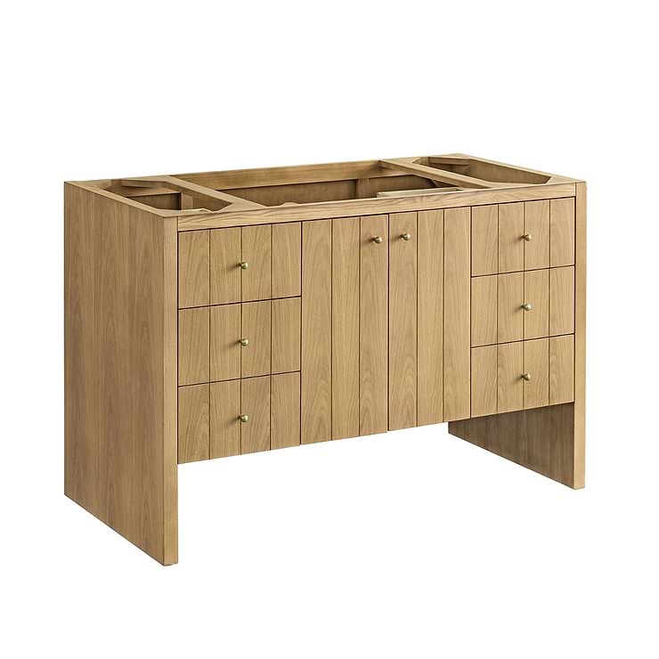 James Martin Vanities Hudson Light Natural Oak Brown 48"  Single Vanity with Carrara Marble Top
