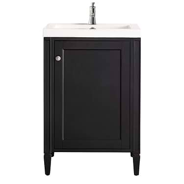 Britannia Black Onyx 24" Single Vanity with White Solid Surface Top by JMV