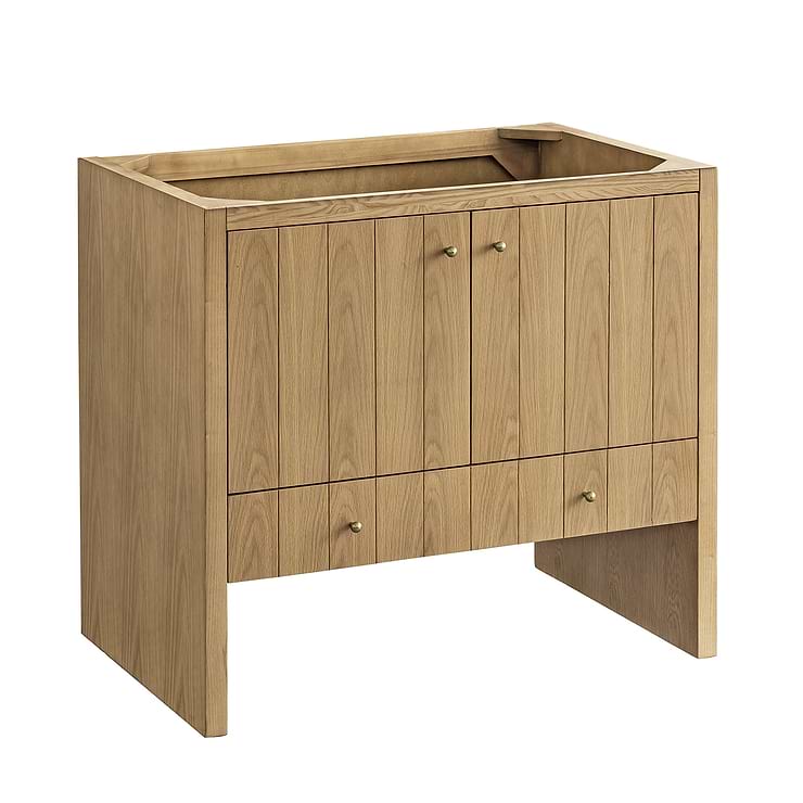 Hudson 36" Light Natural Oak Single Vanity (Counter Not Included); in Light Natural Oak Wood; in Style Ideas Classic, Craftsman, Farmhouse, Industrial, Mid Century, Traditional; released 2023; new, trends