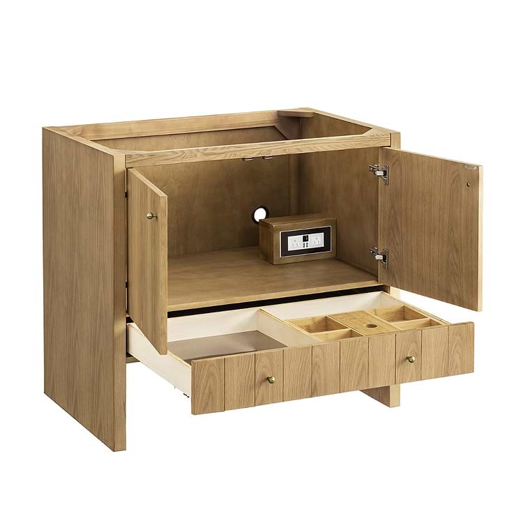 James Martin Vanities Hudson Light Natural Oak Brown 36"  Single Vanity