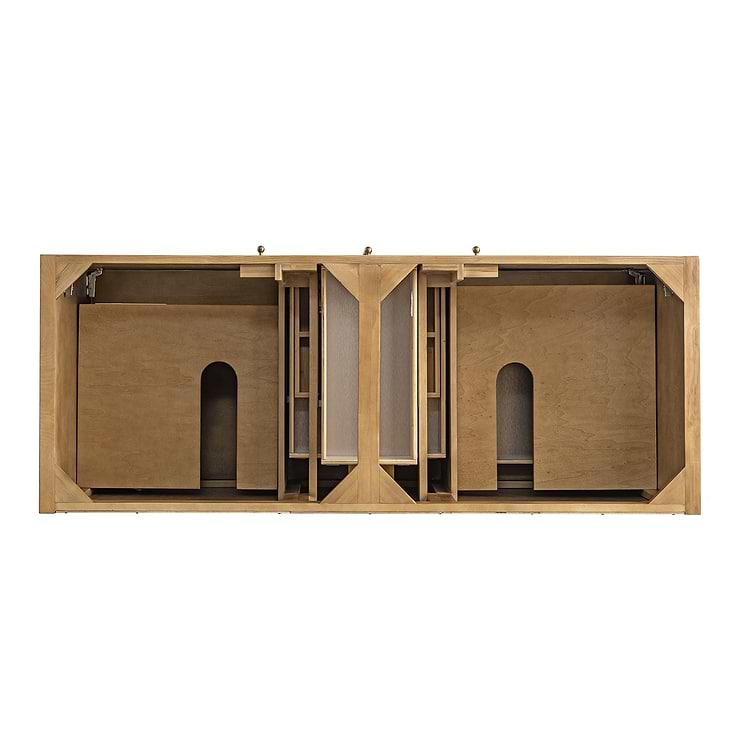 James Martin Vanities Hudson Light Natural Oak Brown 60"  Single Vanity with Eternal Marfil Quartz Top