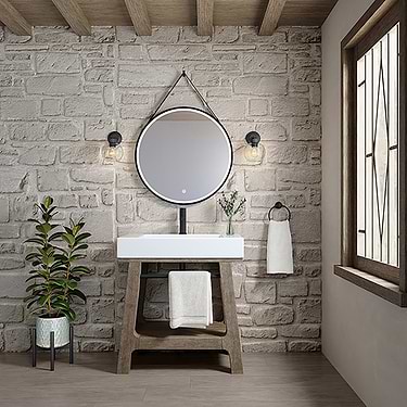 Auburn Weathered Brown 32" Single Vanity with White Top by JMV