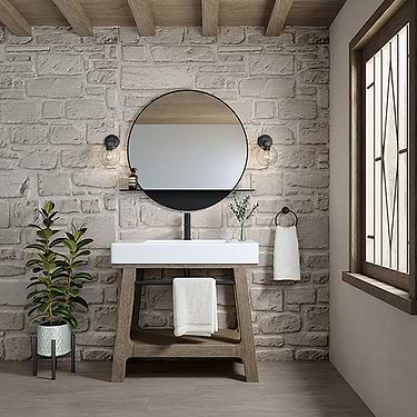 Auburn Weathered Brown 36" Single Vanity with White Top by JMV