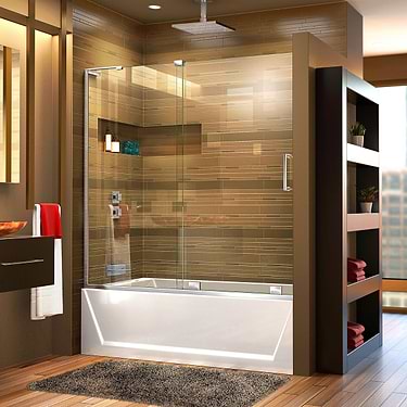 Mirage-X 60x58 Left Sliding Bathtub Door with Clear Glass in Chrome by DreamLine