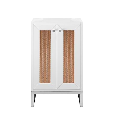 Chianti Glossy White 20" Single Vanity Cabinet with Brushed Nickel Hardware without Top by JMV