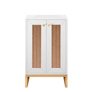 Chianti Glossy White 20" Vanity with Gold Hardware without Top by JMV