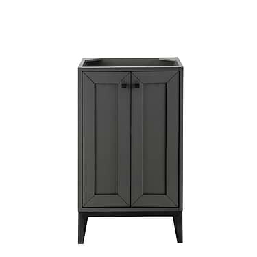 Chianti Mineral Gray 20" Single Vanity with Black Hardware without Top by JMV