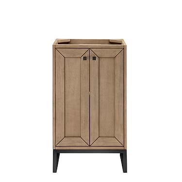 Chianti Whitewashed Walnut 20" Single Vanity with Black Hardware without Top by JMV