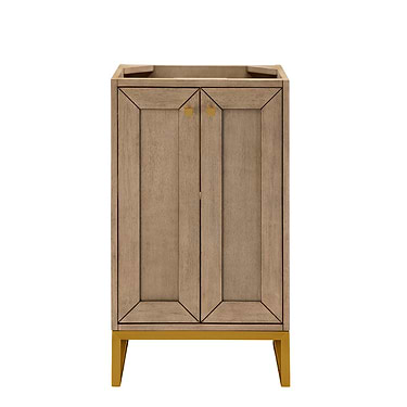 Chianti Whitewashed Walnut 20" Single Vanity with Gold Hardware without Top by JMV