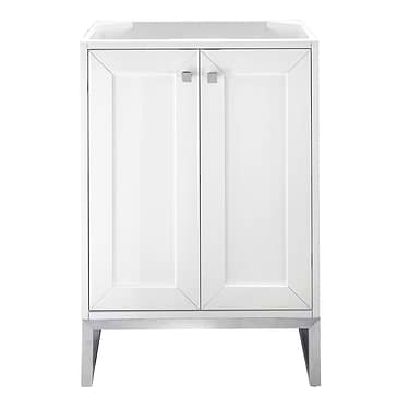 Chianti Glossy White 24" Single Vanity with Brushed Nickel Hardware without Top by JMV