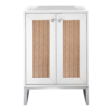 Chianti Glossy White 24" Single Vanity with Brushed Nickel Hardware without Top by JMV