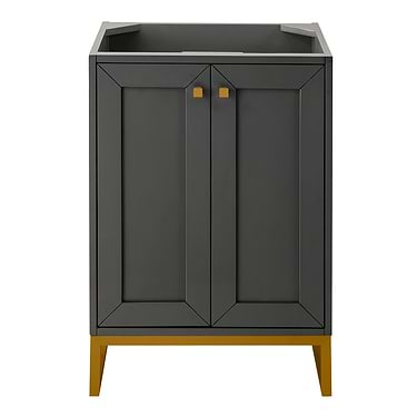 James Martin Vanities Chianti Mineral Gray 24" Single Vanity with Gold Hardware without Top