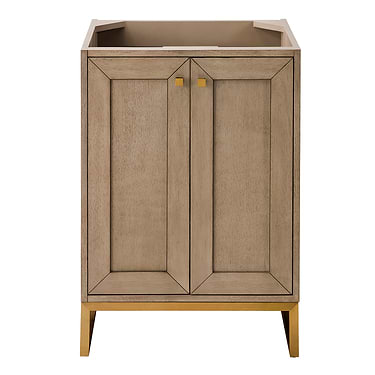 Chianti Whitewashed Walnut 24" Single Vanity with Gold Hardware without Top by JMV