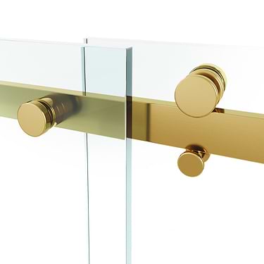 Acqua 60x79 Reversible Sliding  Shower Alcove Door with Clear Glass in Brushed Gold