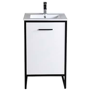 Oriel White Grain 20" Vanity with Integrated White Top