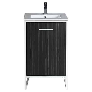 Oriel Dawn Black Grain 20" Vanity with Integrated White Top