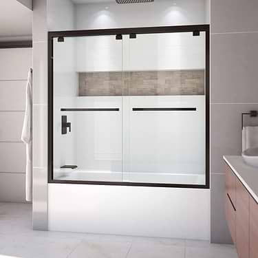 Encore 60"x58" Reversible Sliding Bathtub Door with Clear Glass in Oil Rubbed Bronze by DreamLine