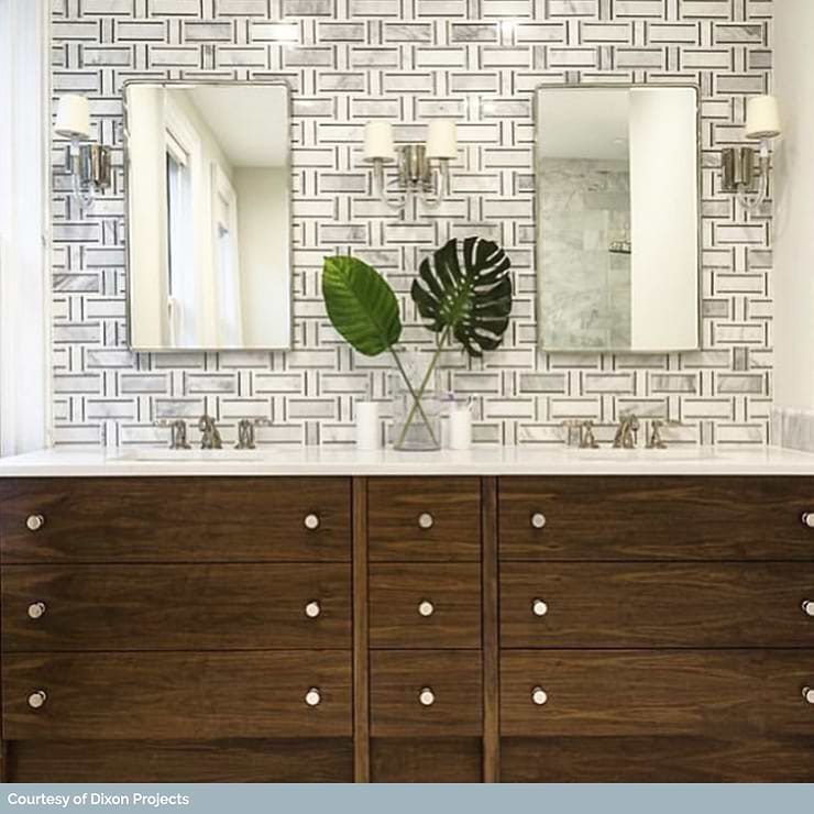 Esplanade French Linen Polished Marble Mosaic Tile