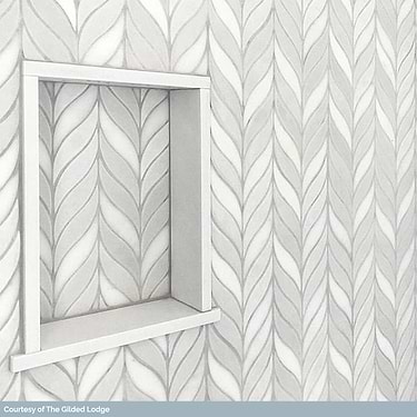 Nabi Sprig Glacier White Marble & Crackled Glass Mosaic