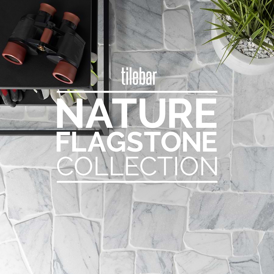 Nature Flagstone Jumbo Java Gray Honed Marble Mosaic Tile