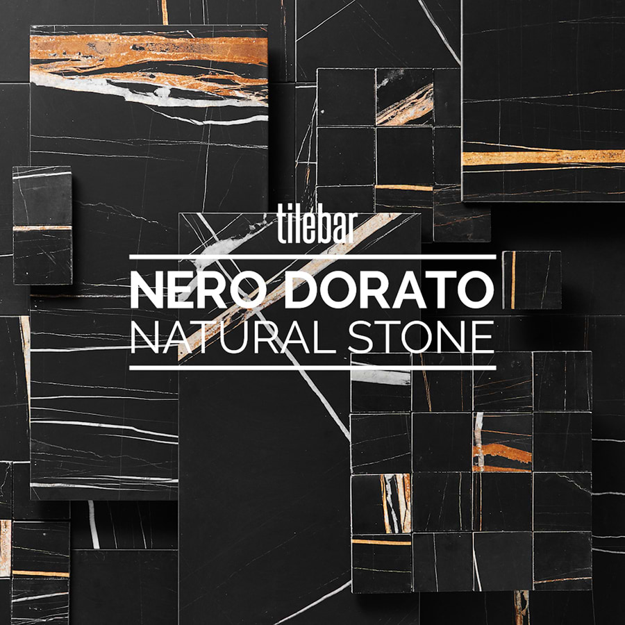 Nero Dorato 12x24 Honed Marble Tile