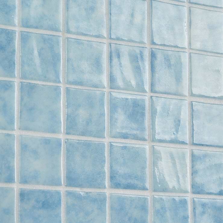 Swim Barrier Reef Blue 2x2 Glass Polished Mosaic Tile