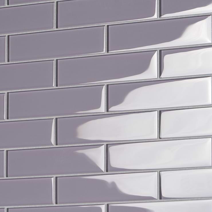 Loft Wisteria 2x8 Polished Glass Subway Tile for Wall