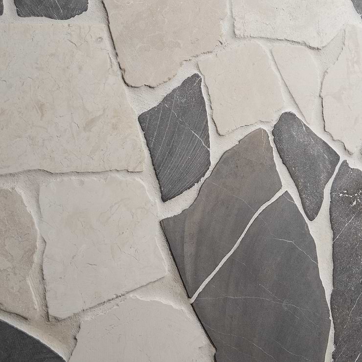 Nature Flagstone Jumbo Island Gray Honed Marble Mosaic Tile