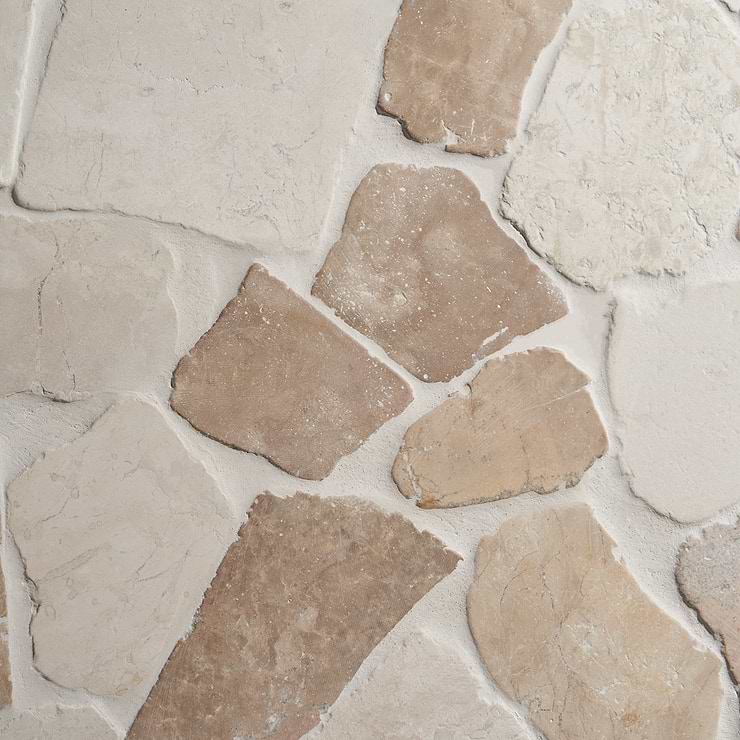 Nature Flagstone Jumbo Komodo Beige Honed Marble Mosaic Tile