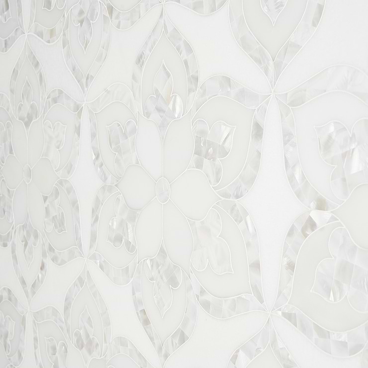 Aurora Marble & Pearl Polished Mosaic Tile