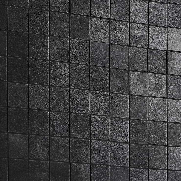 Hewlett Black Iron 2x2 Matte Porcelain Mosaic Tile