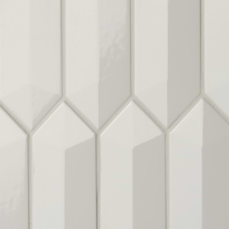 Kent White 3x12 Contour 3D Picket Polished Ceramic Wall Tile