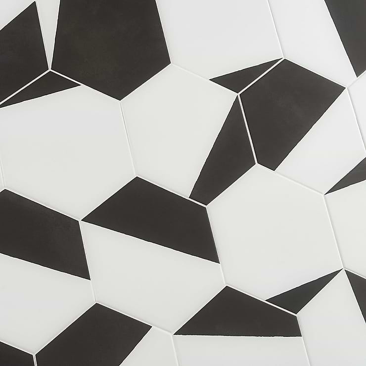 HexArt Pop Nero 8" Hexagon Matte Porcelain Tile