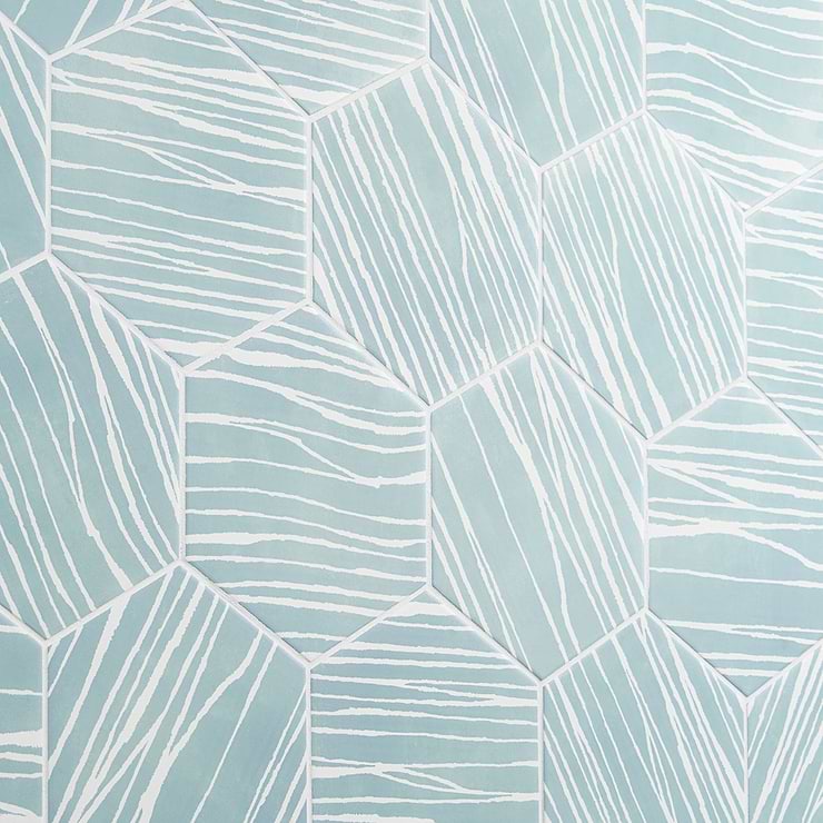 HexArt Zen Ice Turquoise 8" Hexagon Matte Porcelain Tile