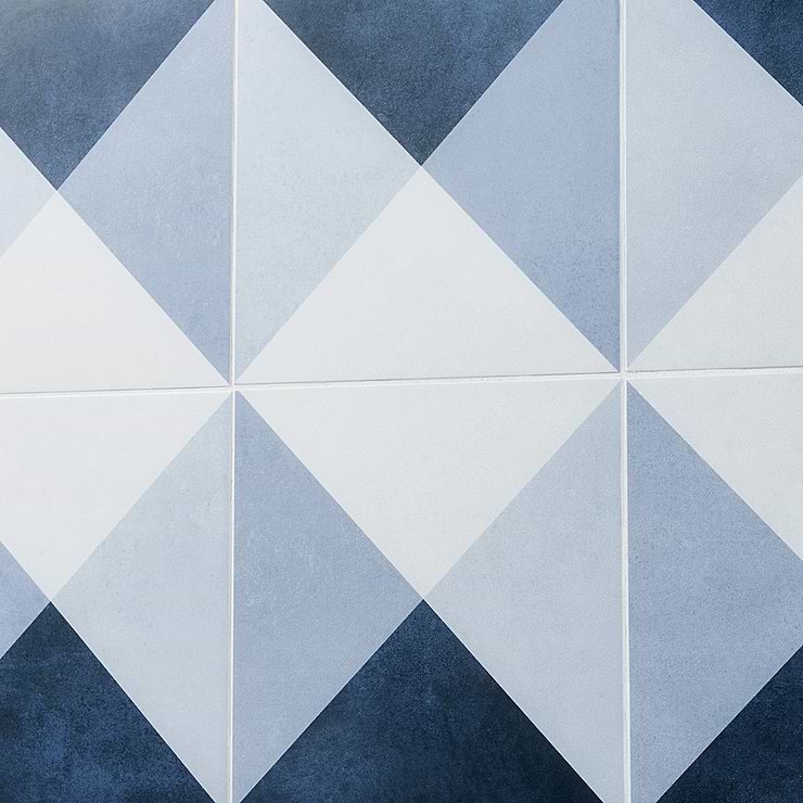 Art Geo by Elizabeth Sutton Cement Deco Blue 8x8 Matte Porcelain Tile: Pattern 3