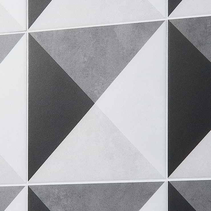 Art Geo by Elizabeth Sutton Cement Deco Charcoal Gray 8x8 Matte Porcelain Tile