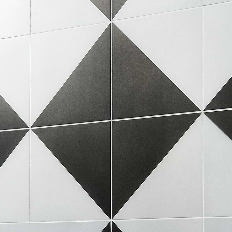 Art Geo by Elizabeth Sutton Cement Dos Charcoal Gray 8x8 Matte Porcelain Tile: Pattern 2