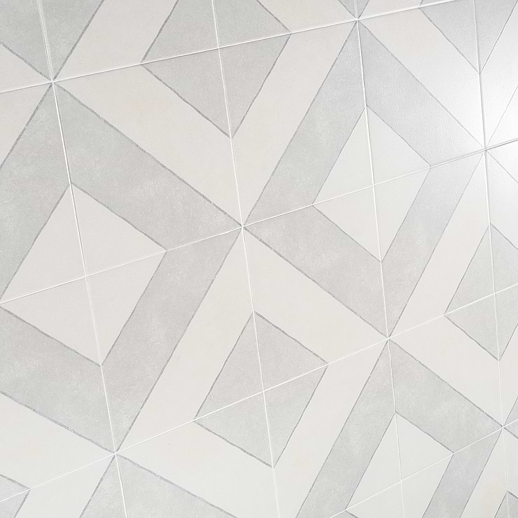 Auteur Diagonals Ash 9x9 Porcelain Tile: Pattern 2 