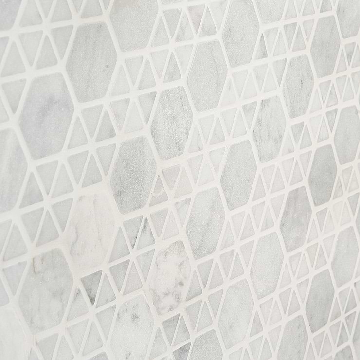 Aspekt Hex Matte White Carrara Mosaic