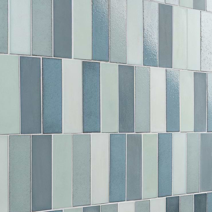 Color One Ocean Blend 2x8 Cement and Lava Stone Tiles