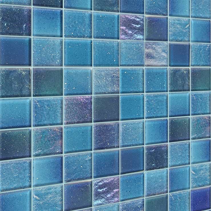 Fairy Blue 2x2 Polished Glass Mosiac Tile