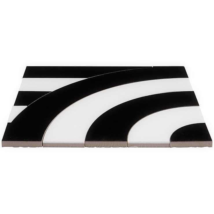 Arc Horizontal Viva 12x12 Polished Porcelain and Marble Mosaic
