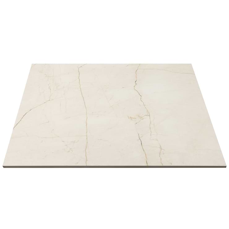 Marble Tech Crema Avorio 24x24 Polished Marble Look Porcelain Tile 