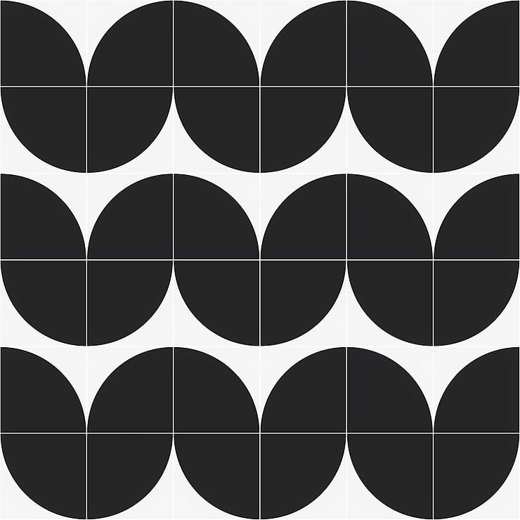 Stacy Garcia Maddox Deco Charcoal Black 8x8 Matte Porcelain Tile